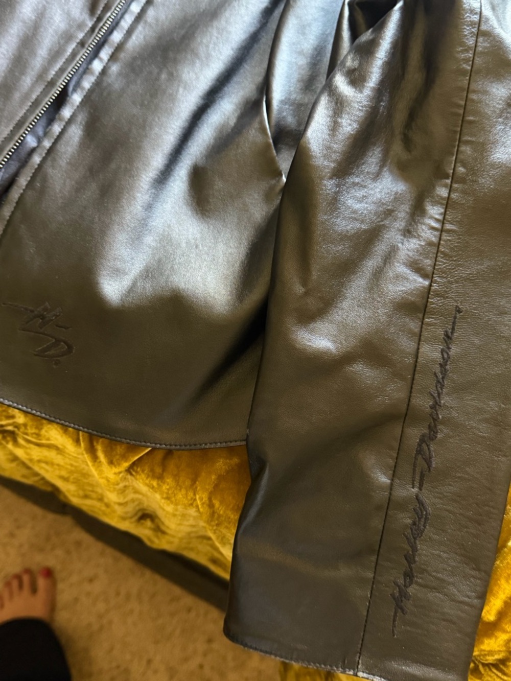 Harley-Davidson Black Leather Jacket with Eagle Patch
